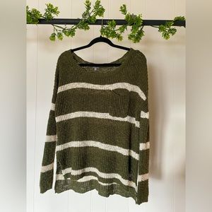 Women’s Green/Cream Charlotte Russe Sweater